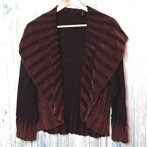 Pull over waterfall sweater brown & black Large